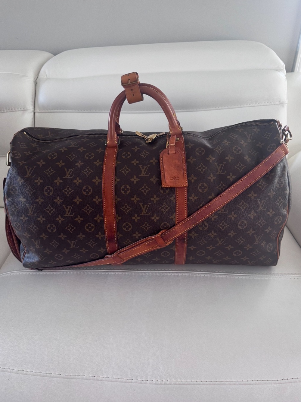 Louis Vuitton Full Set Keepall Bandoulière 55 Pristine Canvas & Interior